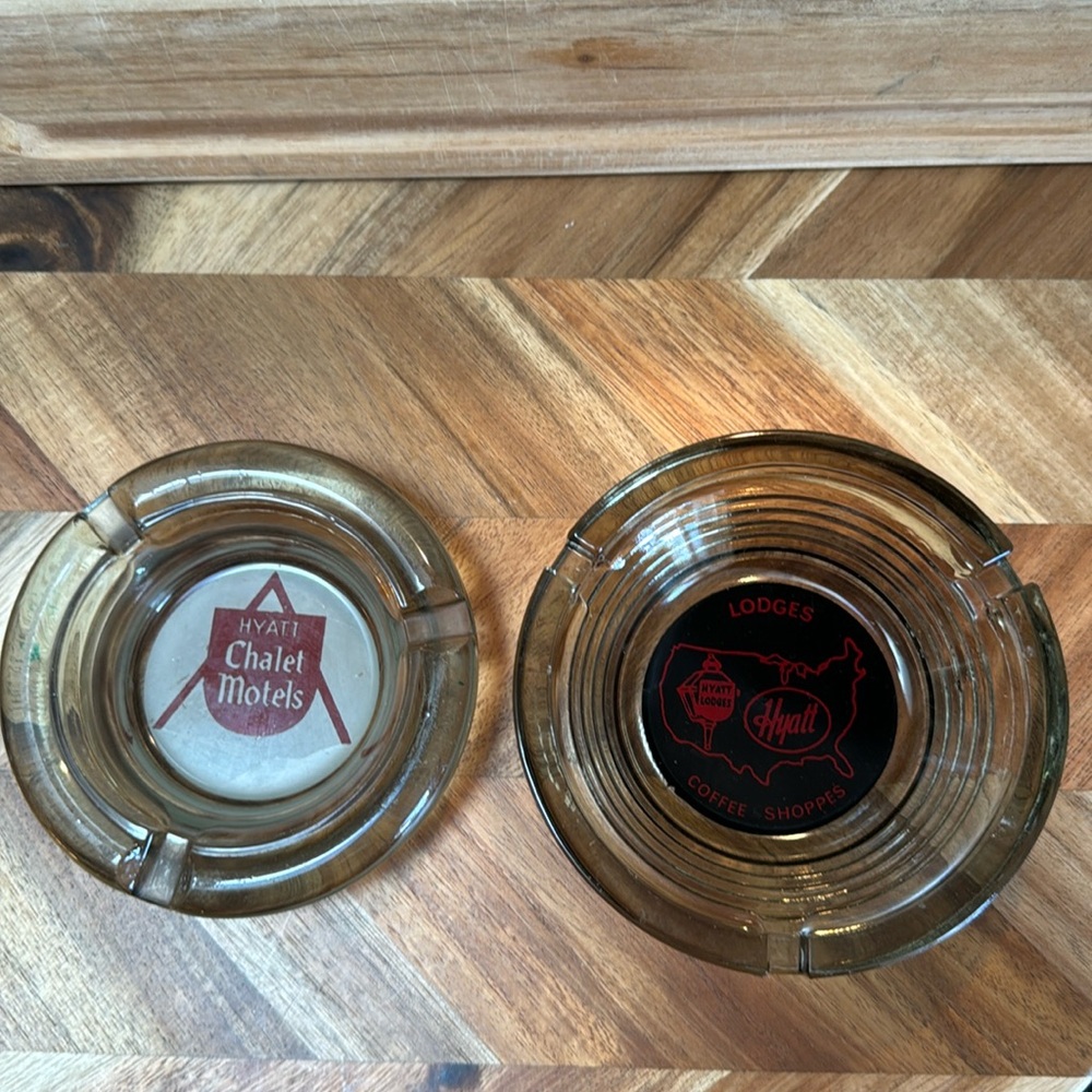 Vintage Glass Hyatt Ash Trays bundle of 2